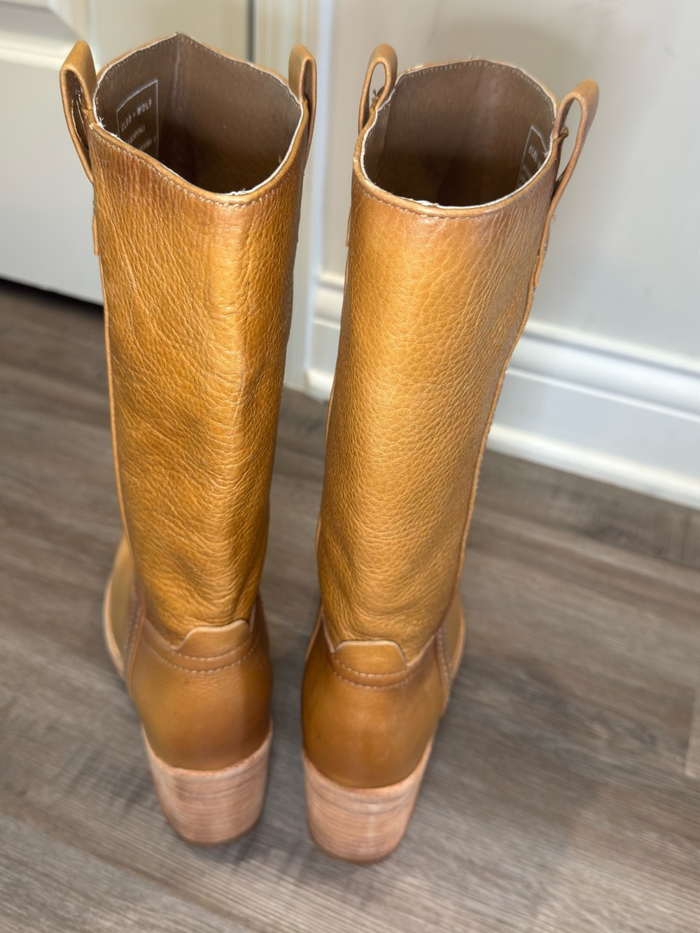 Cleo + Wolf Scout Fashion Tan Leather Round Toe Heeled Boots - Picture 8 of 11